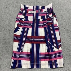 TULLE Skirt Medium Pencil Tulip High Waisted Plaid Belted Pleated‎ Pockets